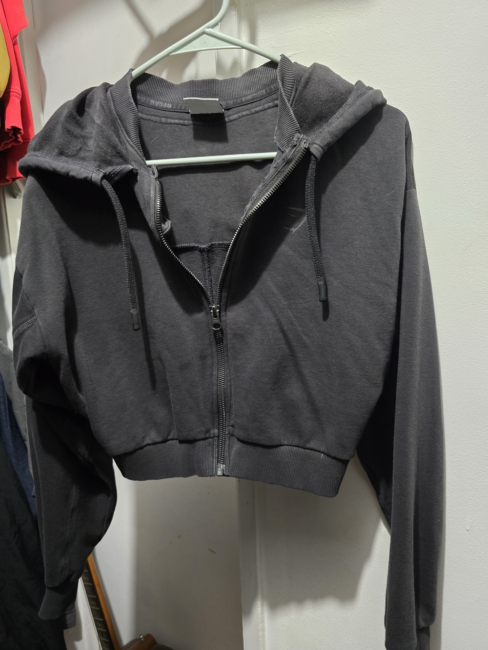 Women's Black Cropped Zip Hoodie Jacket